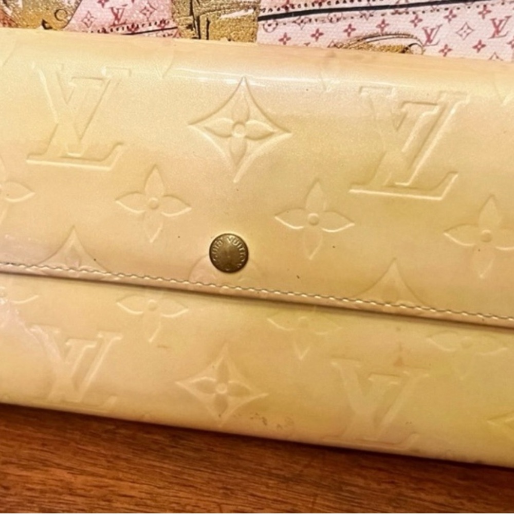 Louis Vuitton Beige Embossed Women's Wallet